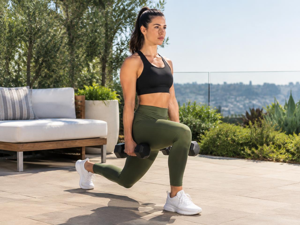 Controlled reverse lunge for resilient knees during Mission Viejo injury prevention training